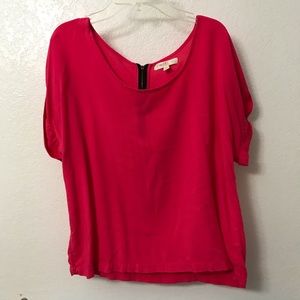 Pink short sleeve blouse